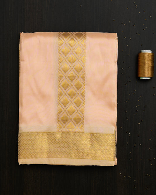 Semi Silk Baby Pink Dhoti set 8*4 + 2.50 (3in1)