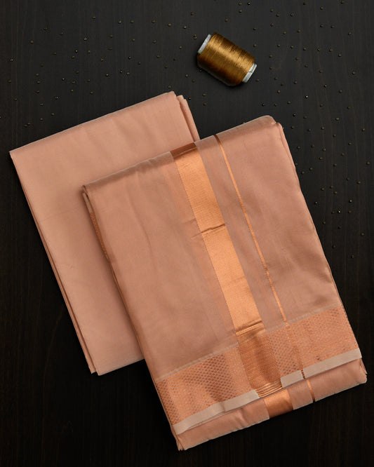 Copper Semi Silk Dhoti set 8*4 + 2.50 (3in1)