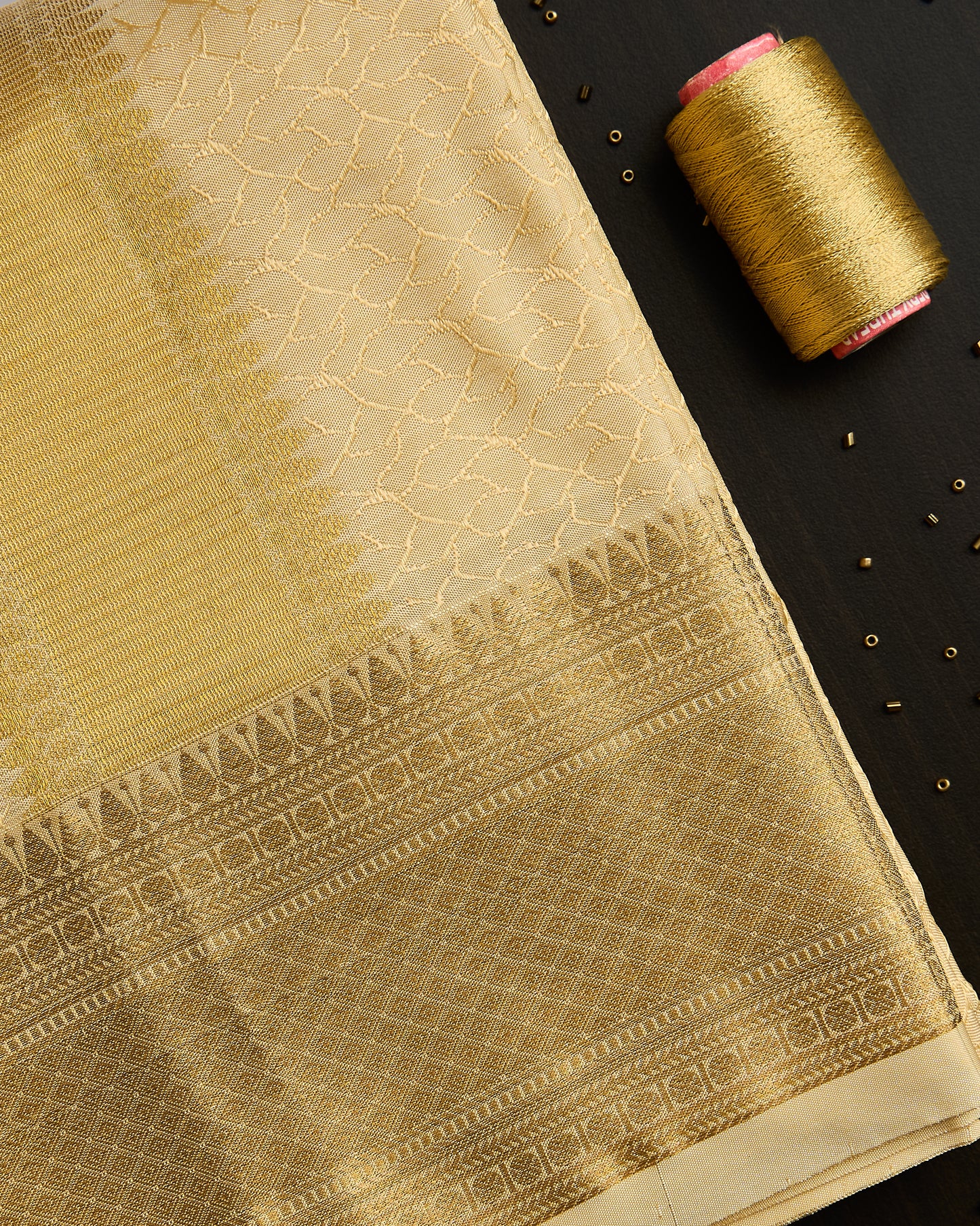 Semi Silk Embossed Dhoti set 8*4+2.50