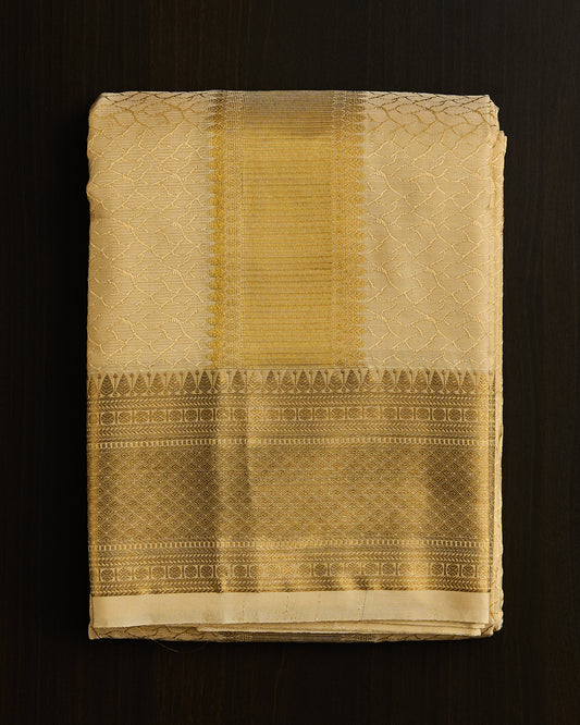Semi Silk Embossed Dhoti set 8*4+2.50