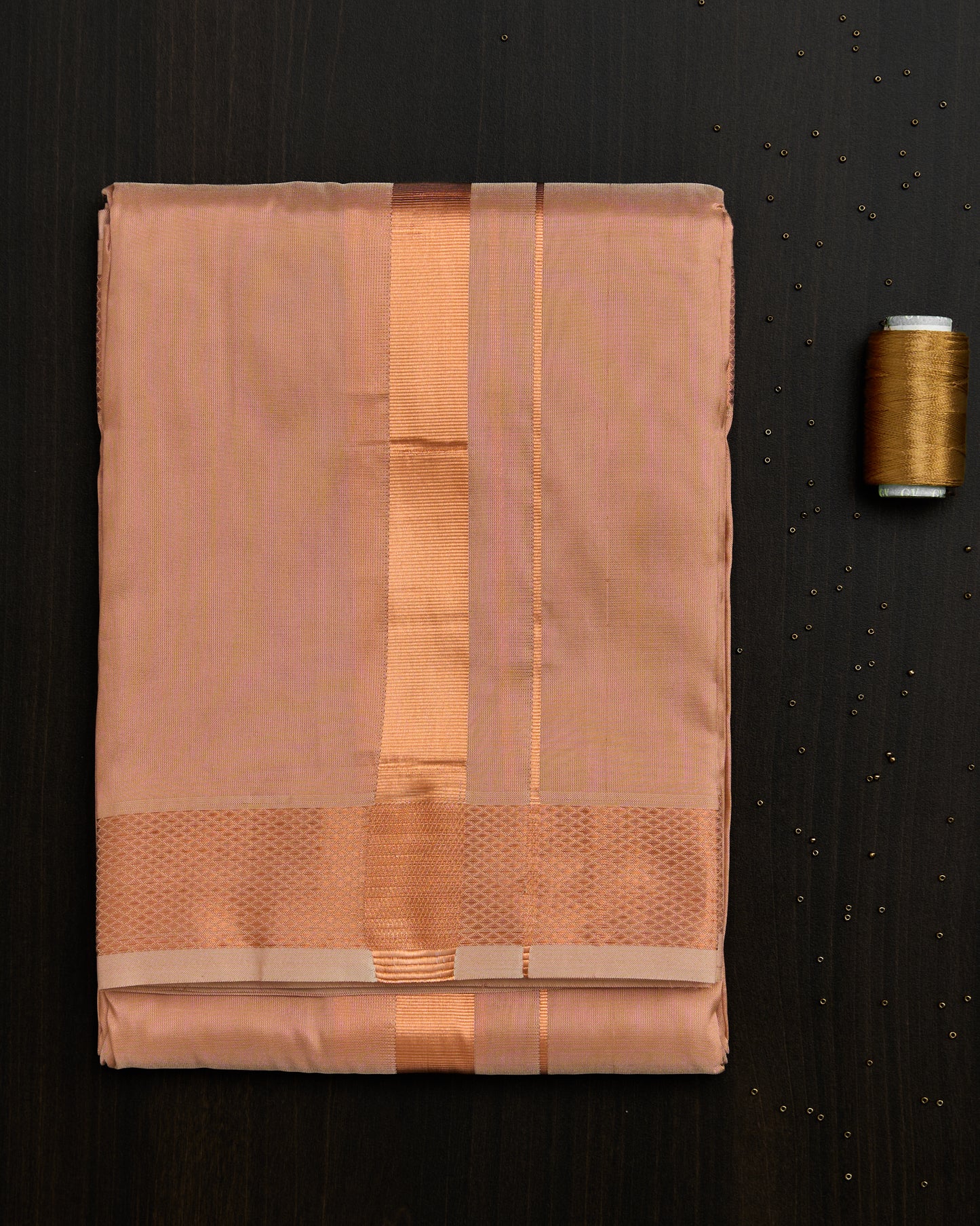 Copper Semi Silk Dhoti set 8*4 + 2.50 (3in1)