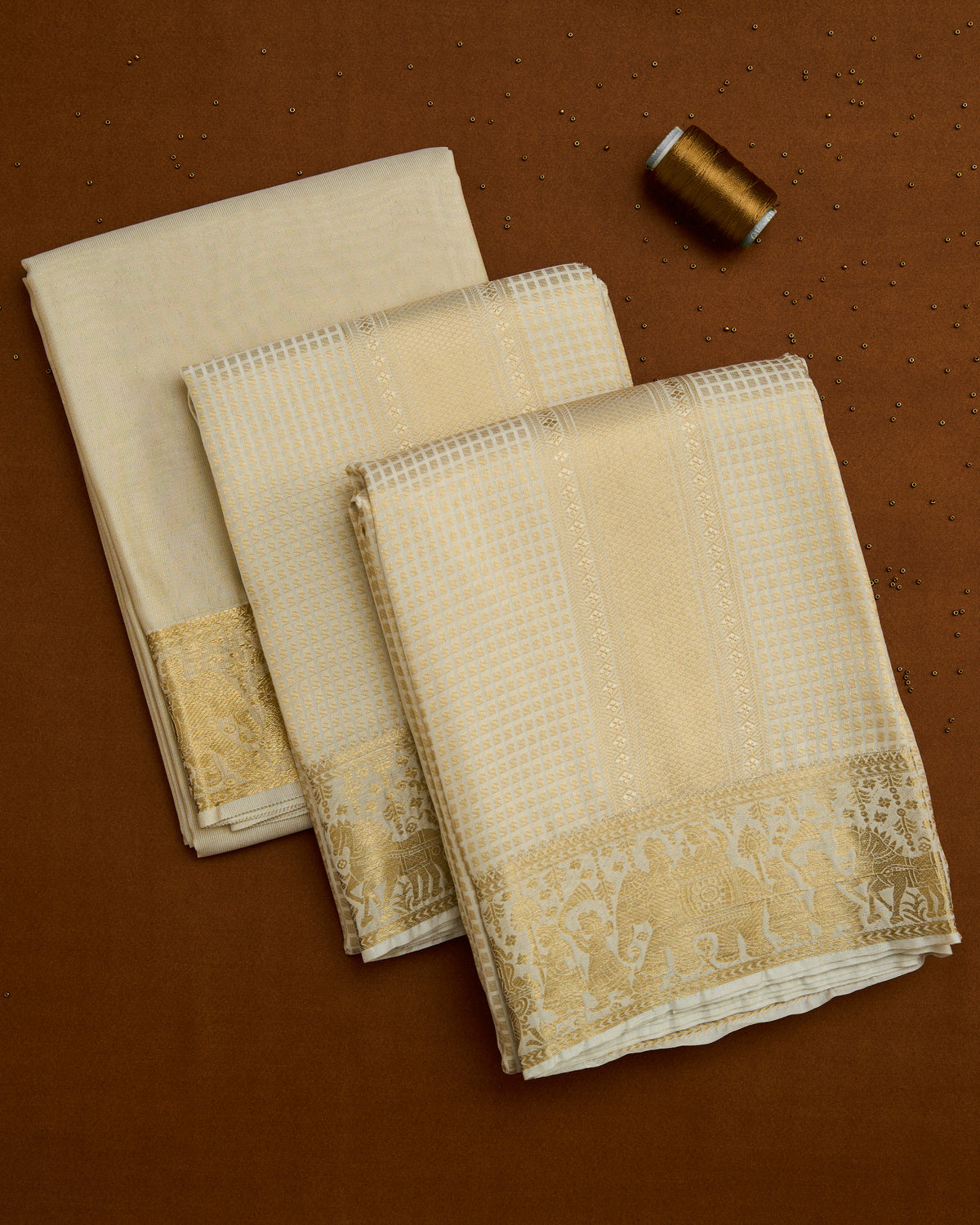 Silk Pallaku Border Dhoti set 8*4 + 2.50 (3in1)