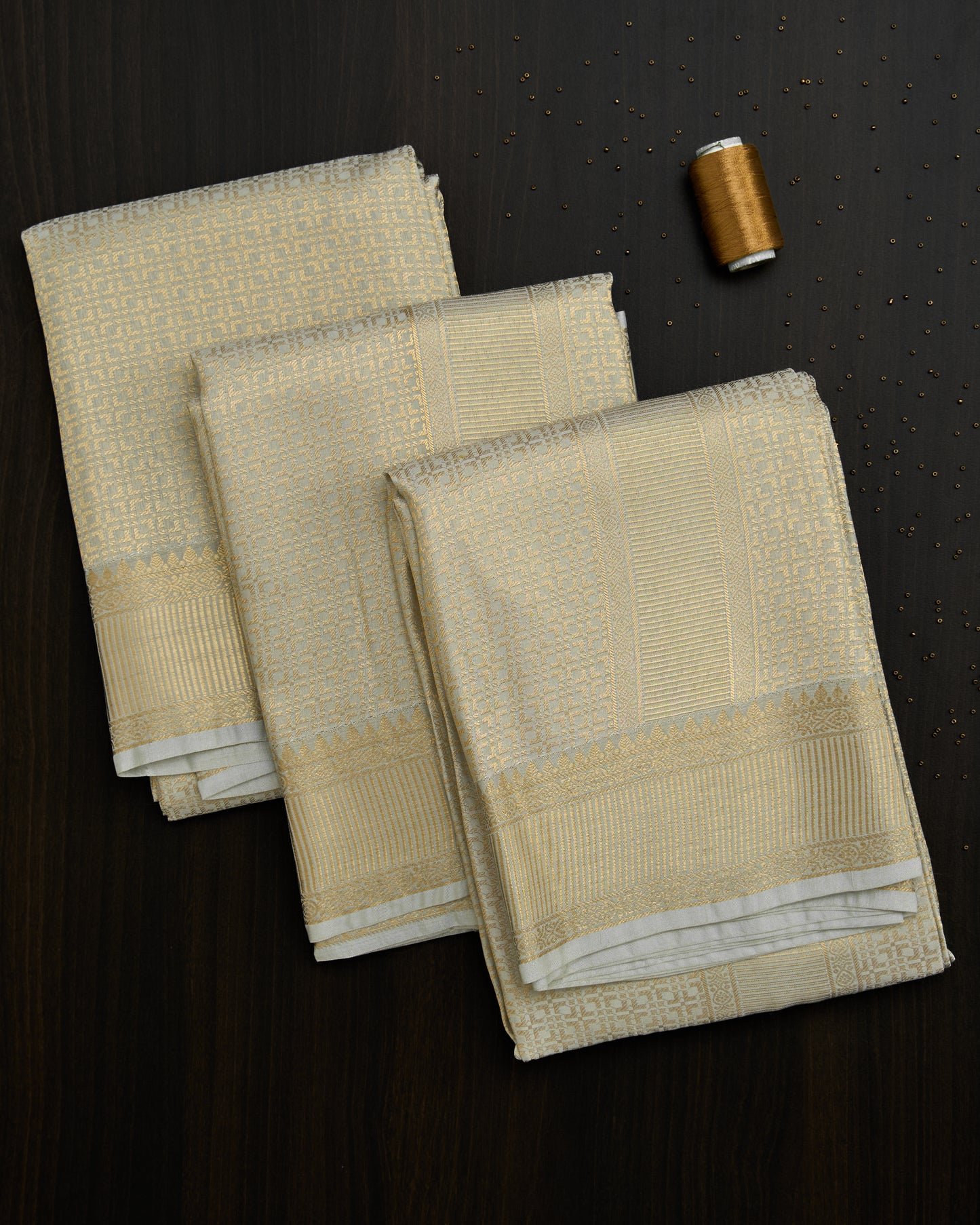 Pastel Blue Silk Dhoti set 8*4 + 2.50 (3in1)