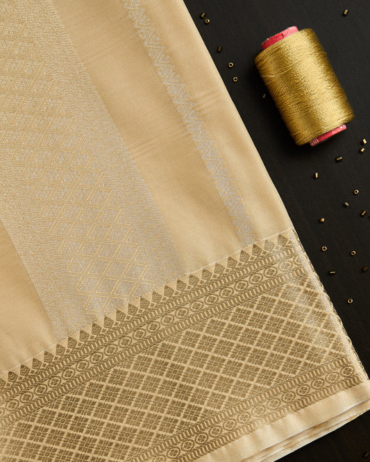 Gold Striped Silk Dhoti set 8*4+2.50