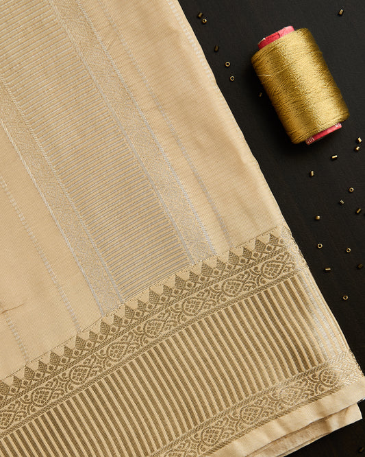 Gold Striped Silk Dhoti set 8*4+2.50