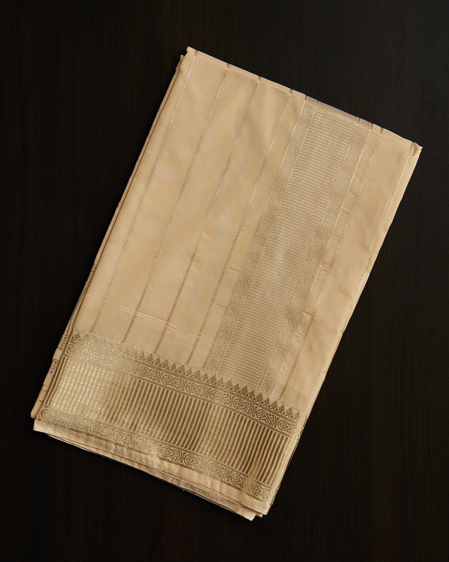 Gold Striped Silk Dhoti set 8*4+2.50